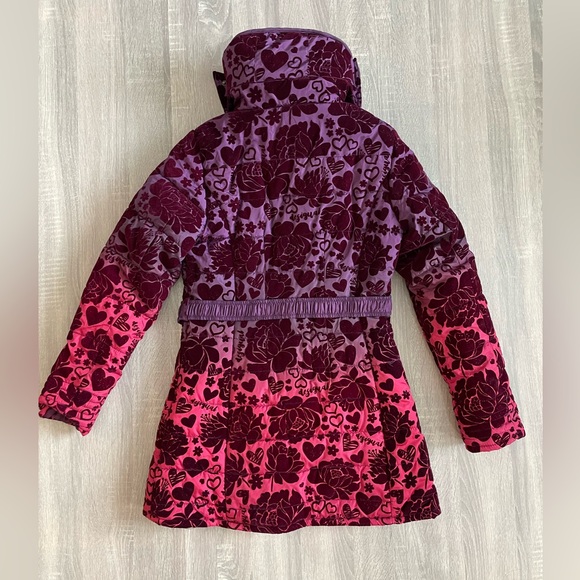 DESIGUAL Youth Designer Purple & Maroon Ombre Jacket Belted Hooded Trench 13/14 - Picture 4 of 15
